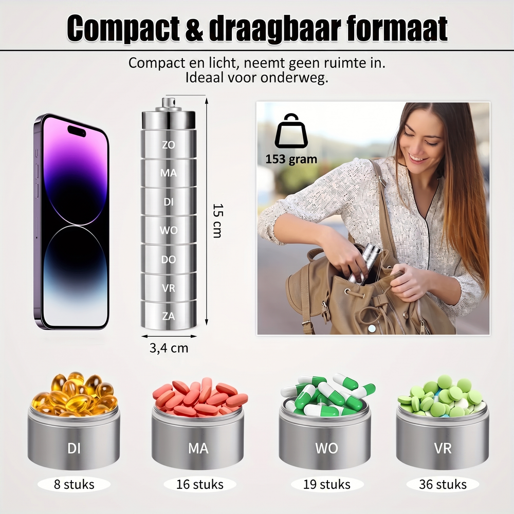 CalmVault afmetingen 15 cm hoog 3,4 cm breed 153 gram