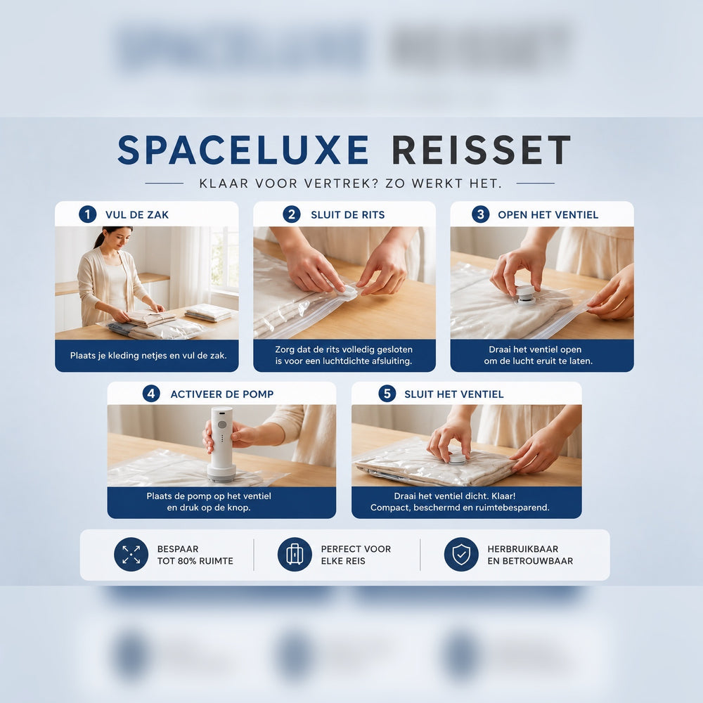 SpaceLuxe™ Reisset | Neem meer outfits mee zonder extra koffer