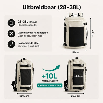 TravelVault Pro™ | Mehr Platz. Weniger Chaos. Ein smarter Rucksack.