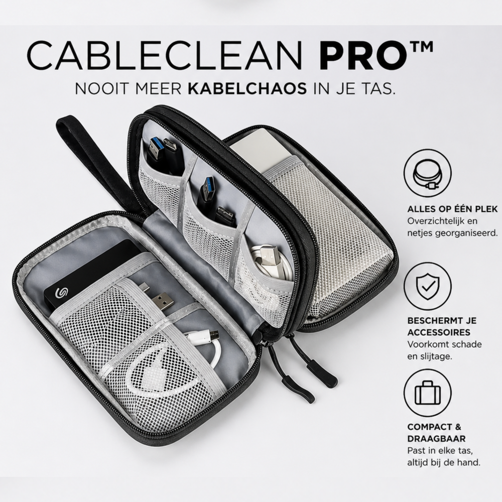 CABLECLEAN PRO™ | Stop met zoeken naar je oplader