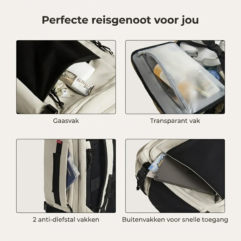 TravelVault Pro™ | Mehr Platz. Weniger Chaos. Ein smarter Rucksack.