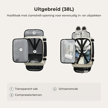 TravelVault Pro™ | Mehr Platz. Weniger Chaos. Ein smarter Rucksack.