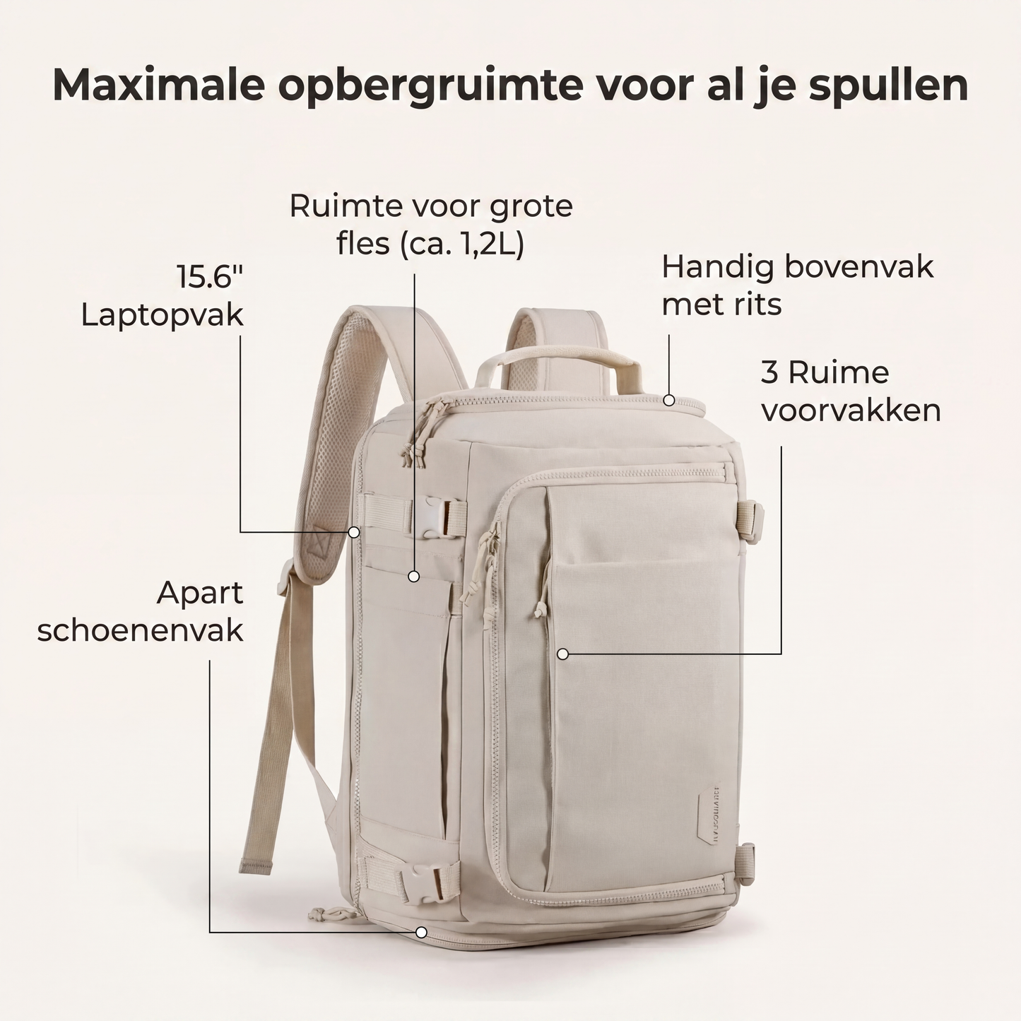 TravelVault Original | Alles mee voor je korte trip. Zonder koffer. Zonder chaos.
