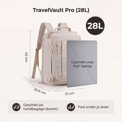 TravelVault Original | Alles mee voor je korte trip. Zonder koffer. Zonder chaos.