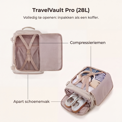 TravelVault Original | Alles mee voor je korte trip. Zonder koffer. Zonder chaos.