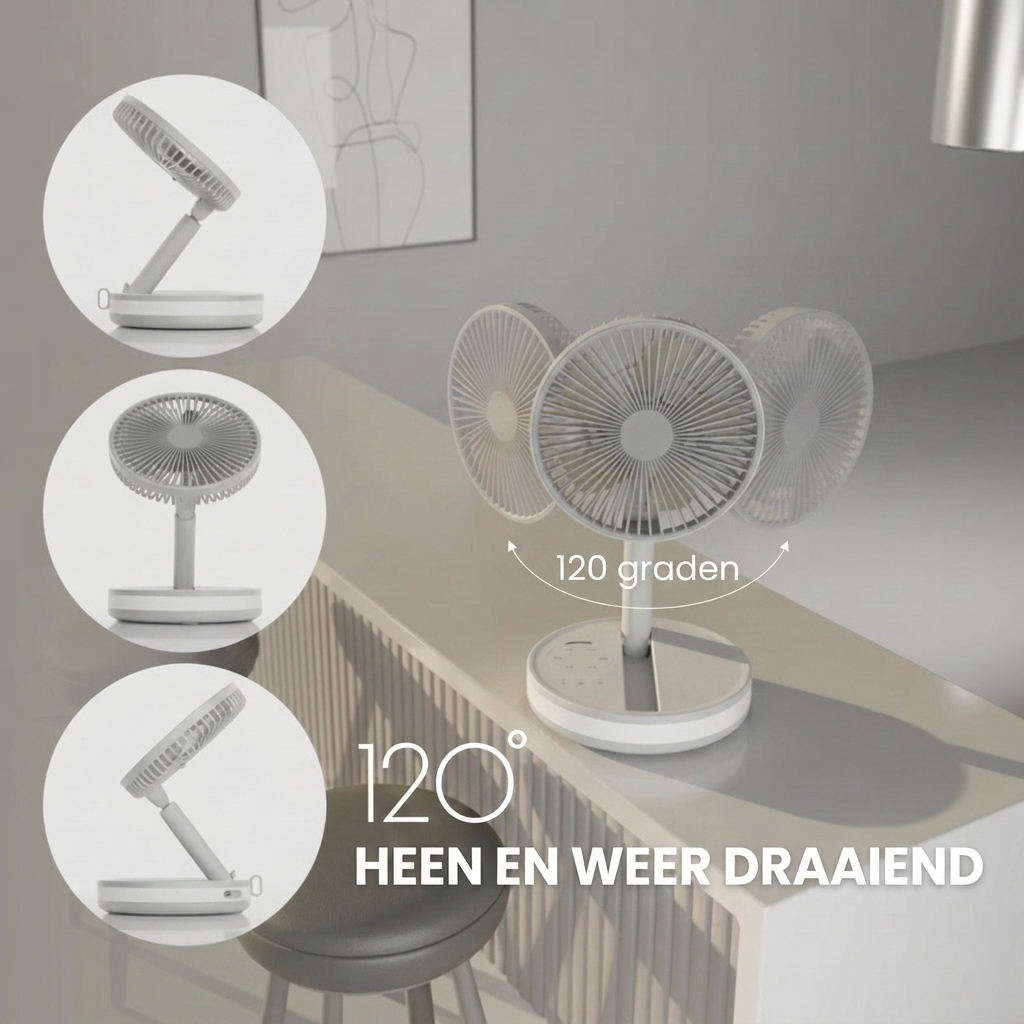 BreezeVault™ | Opvouwbare Reisventilator