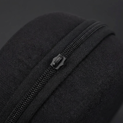 Materiaal- en ritsdetail opbergtas