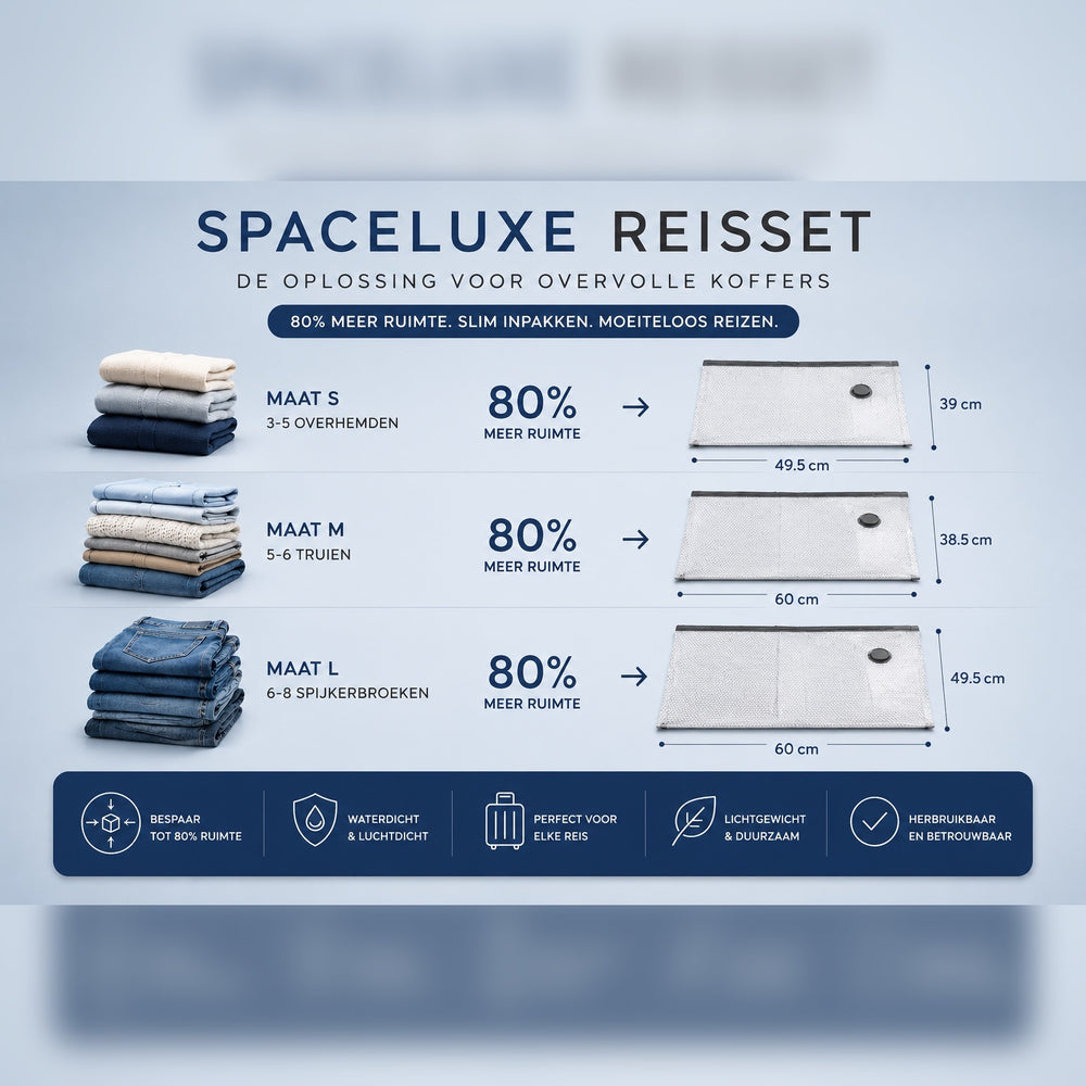SpaceLuxe™ Reiseset | Nehmen Sie mehr Outfits mit, ohne zusätzliches Gepäck